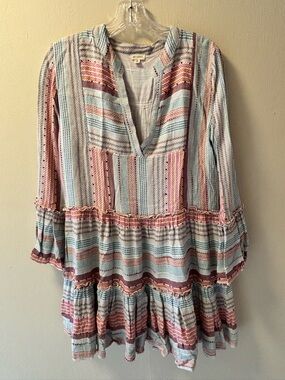 En Creme Striped Mini Dress : size M
